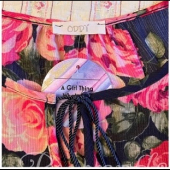 Oddi Plus Navy Floral Ruffle Top - Picture 7 of 9